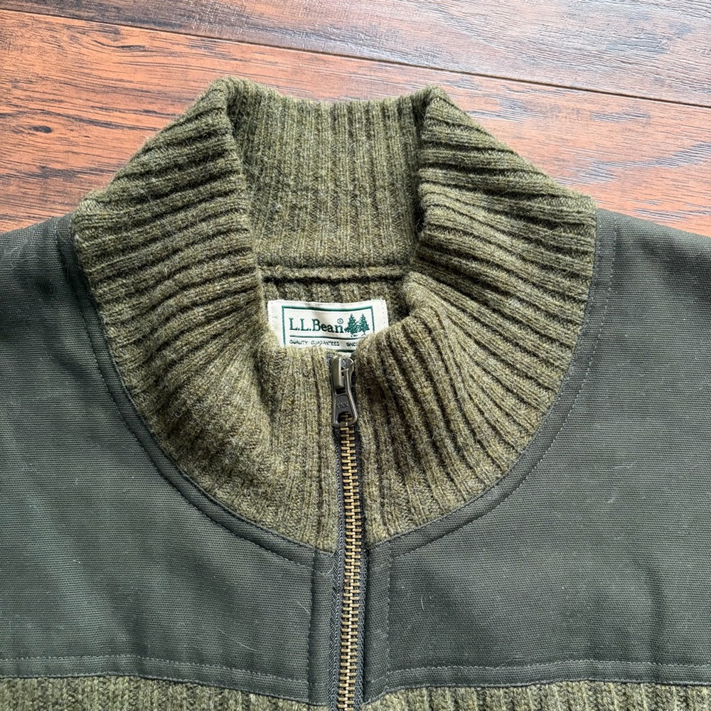 LL Bean Merino Lambswool Commando Men’s Ribbed Full Zip Sweater - Picture 10 of 12